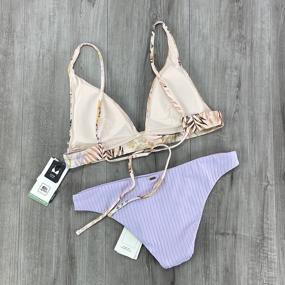 ☀️RIP CURL☀️ PARADISE CALLING L/A TRI PREMIUM SURF CHEEKY PANT BIKINI SET - Picture 11 of 16